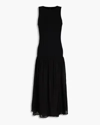 Mother of Pearl Ribbed cotton-blend jersey midi dress - Black Black