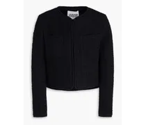 Cropped bouclé-tweed jacket - Black