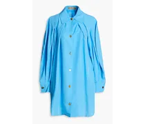 Mattie pleated Lyocell mini shirt dress - Blue