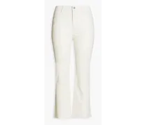 Le Cropped Mini Boot leather bootcut pants - White