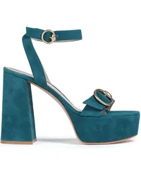 Gianvito Rossi Buckle-detailed suede platform sandals - Blue Blue