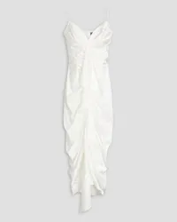 RASARIO Ruffled satin midi dress - White White