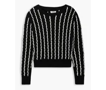 Two-tone linen sweater - Black