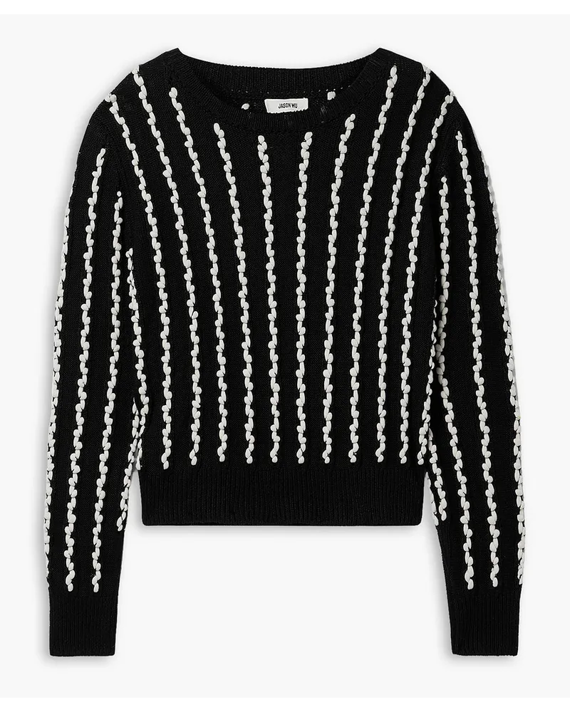Jason Wu Two-tone linen sweater - Black Black