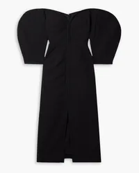 Mara Hoffman Leonara off-the-shoulder Tencel™ Lyocell and linen-blend midi dress - Black Black