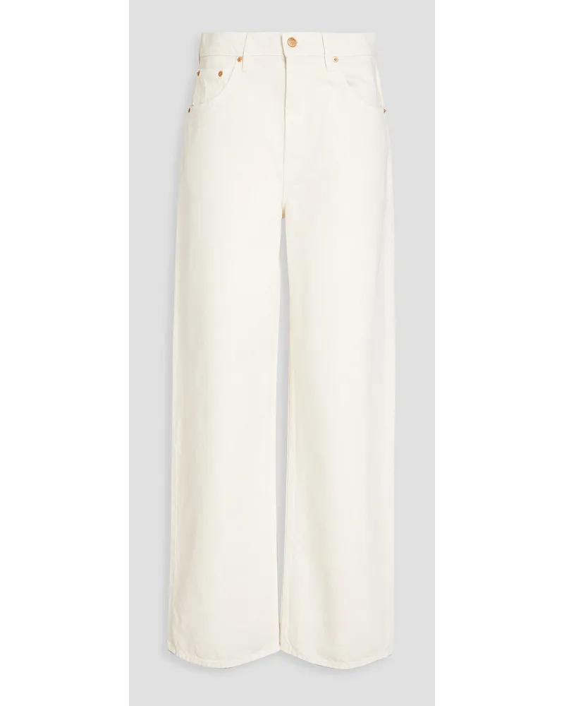 Mother Fun Dip Puddle high-rise wide-leg jeans - White White