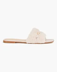 Gianvito Rossi Buckle-detailed shearling slides - Pink Pink