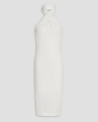 Enza Costa Cutout ribbed cotton-blend jersey halterneck midi dress - White White