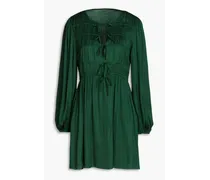 Rinc shirred satin mini dress - Green
