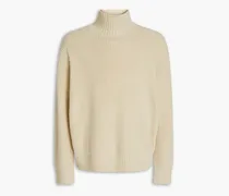 Ribbed wool turtleneck sweater - Neutral