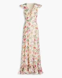 Saloni Emma floral-print cotton and silk-blend maxi dress - Multicolor Multicolor