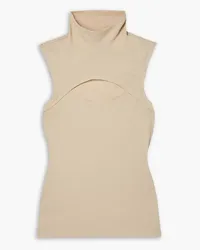 Rosetta Getty Cutout cotton-jersey turtleneck tank - Neutral Neutral