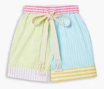 Aft striped cotton-blend poplin shorts - Blue