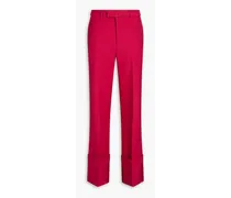 Wool-twill straight-leg pants - Pink