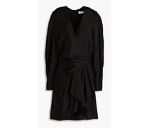 Anokia ruched silk-blend satin-jacquard mini dress - Black