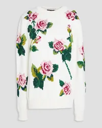 Dolce & Gabbana Intarsia-knit wool-blend sweater - White White