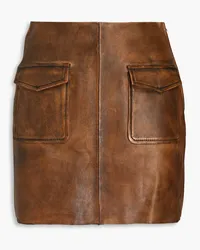 Sandro Leather mini skirt - Brown Brown