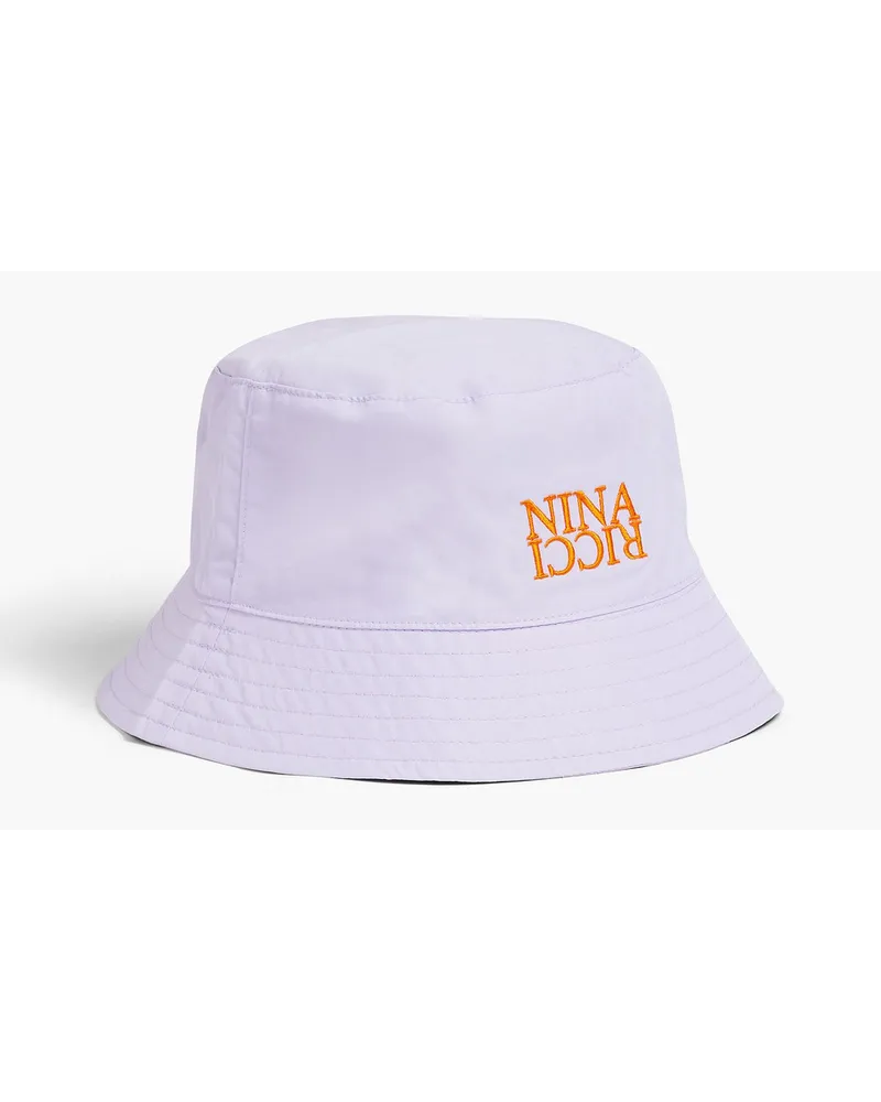 Nina Ricci Embroidered shell bucket hat - Purple Purple