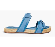 Knotted leather slides - Blue