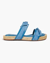 Alexandre Birman Knotted leather slides - Blue Blue