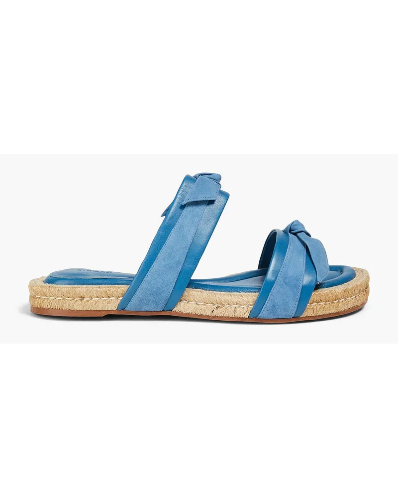 Alexandre Birman Knotted leather slides - Blue Blue