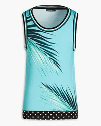 Dolce & Gabbana Printed cotton-jersey tank - Blue Blue