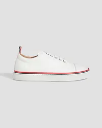 Thom Browne Smooth and pebbled-leather sneakers - White White