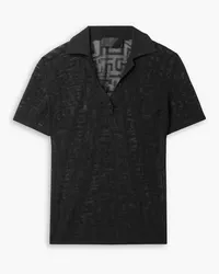 Nili Lotan Zofia cotton-blend jacquard polo shirt - Black Black