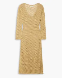 Savannah Morrow Winona open-knit Pima cotton midi dress - Neutral Neutral