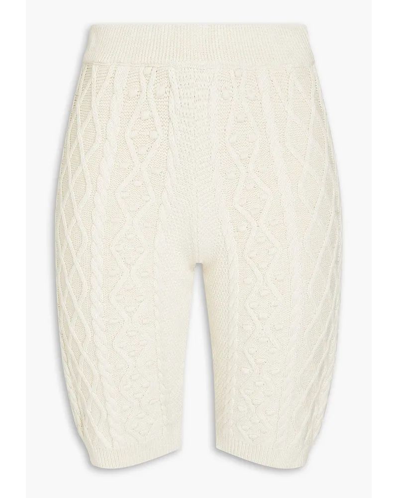Loulou Studio Cable-knit silk-blend shorts - White White