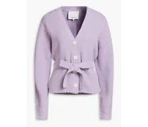 Ribbed-knit cardigan - Purple