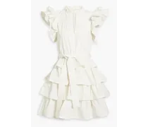 Lulua ruffled cotton-poplin mini dress - White