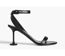 Afterhour logo-print leather sandals - Black