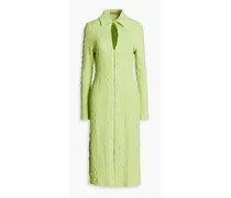 Sana cotton-blend seersucker midi dress - Green