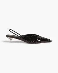 NEOUS Irena sequined leather slingback pumps - Black Black