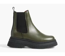 Leather platform Chelsea boots - Green