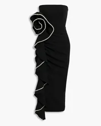 Rachel Gilbert Strapless embellished crepe midi dress - Black Black