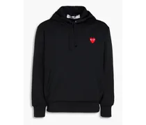 Appliquéd jersey hoodie - Black