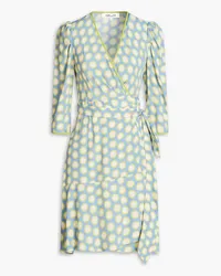 Diane von Furstenberg Printed crepe wrap dress - Blue Blue