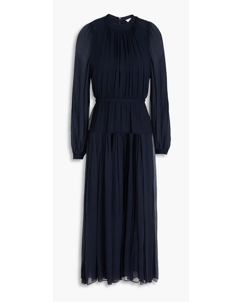 3.1 phillip lim Belted silk-georgette midi dress - Blue Blue