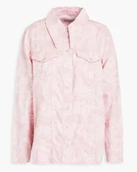 Ganni Paisley-print denim shirt - Pink Pink