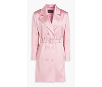 Belted satin trench coat - Pink