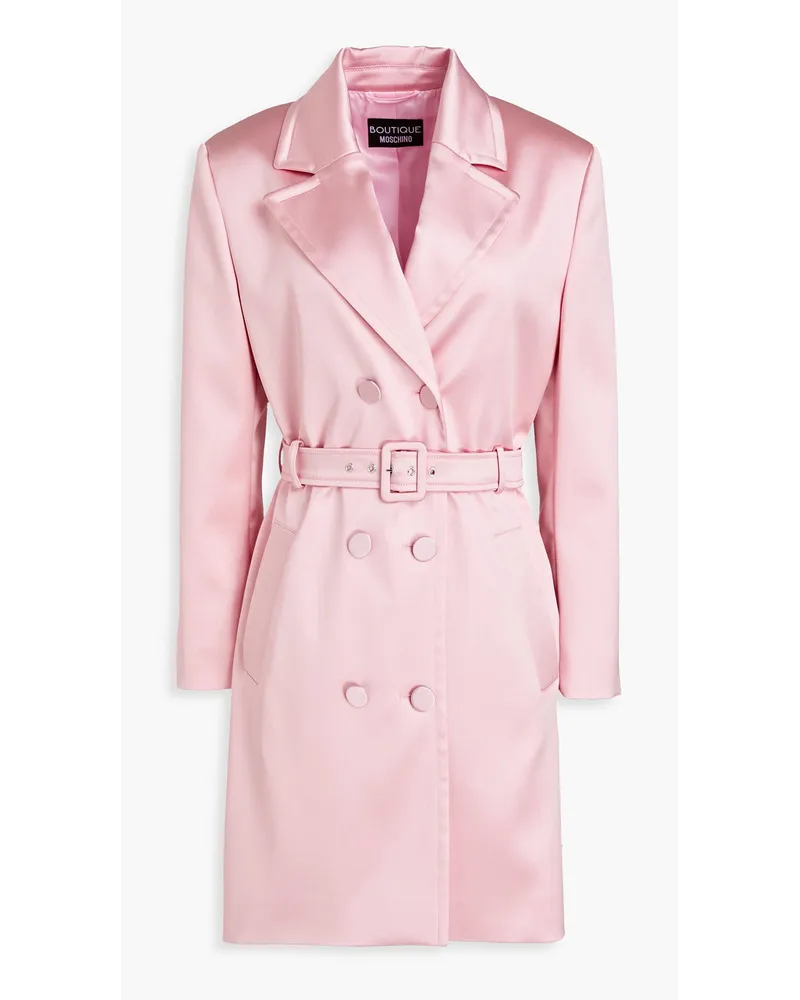Moschino Belted satin trench coat - Pink Pink