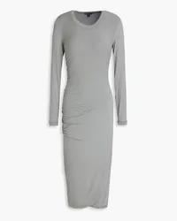 James Perse Ruched jersey midi dress - Gray Gray