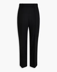 Brunello Cucinelli Bead-embellished grain de poudre wool straight-leg pants - Black Black