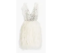 Clara embellished tulle dress - White