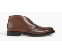 Burnished leather desert boots - Brown