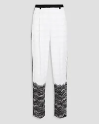 Missoni Metallic crochet-knit straigjht-leg pants - White White