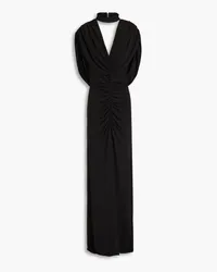 Alberta Ferretti Draped jersey maxi dress - Black Black