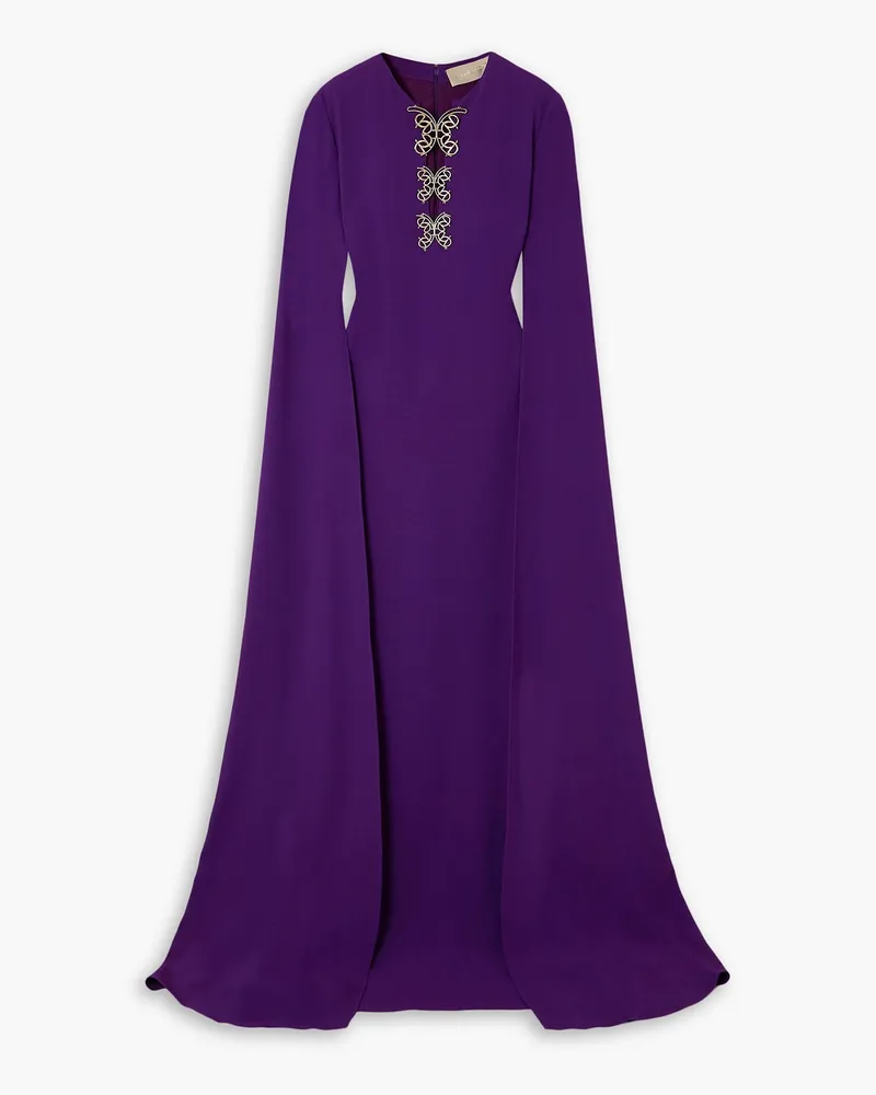 Elie Saab Embellished crepe gown - Purple Purple